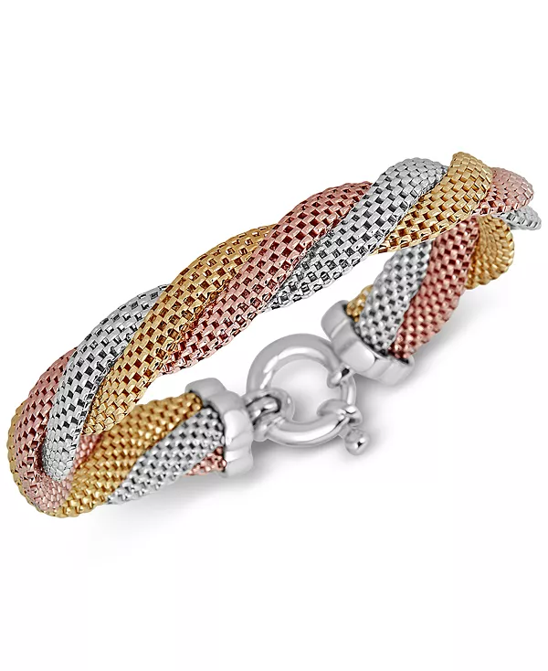 Сетчатый браслет-закрутка из трехцветного стерлингового серебра Italian Gold, tricolor
Сетчатый браслет-закрутка из трехцветного стерлингового серебра Italian Gold, tricolor