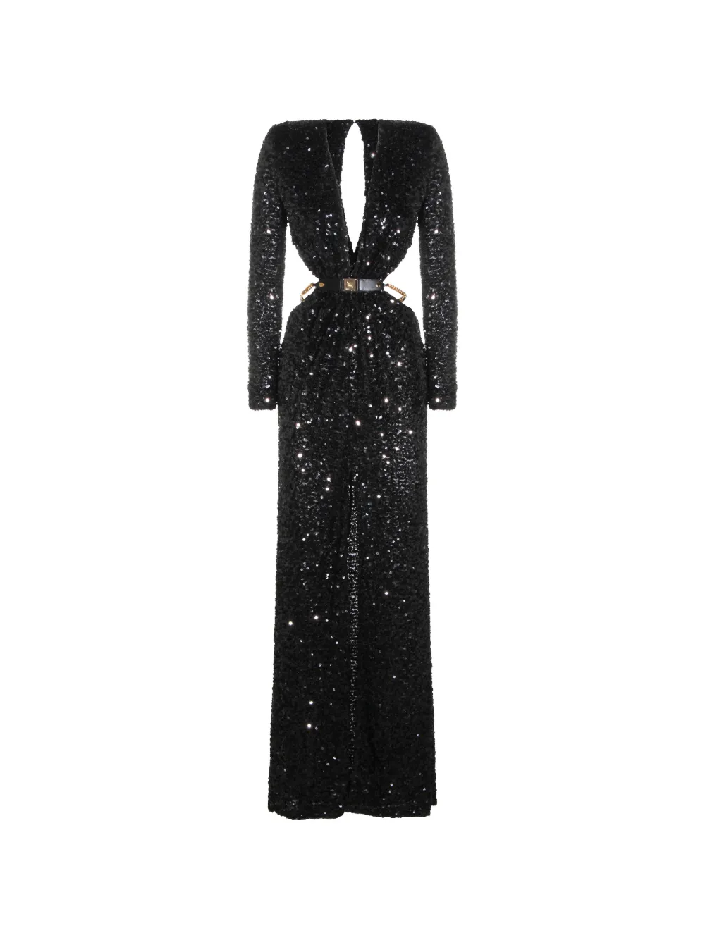 Макси-платье с V-образным вырезом и поясом Elisabetta Franchi, черный
Макси-платье с V-образным вырезом и поясом Elisabetta Franchi, черный