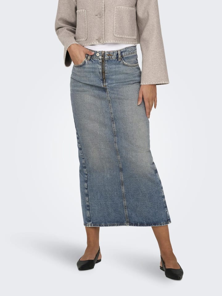 Юбка до колена ONLY, Средне-синий деним
Юбка до колена ONLY, Средне-синий деним