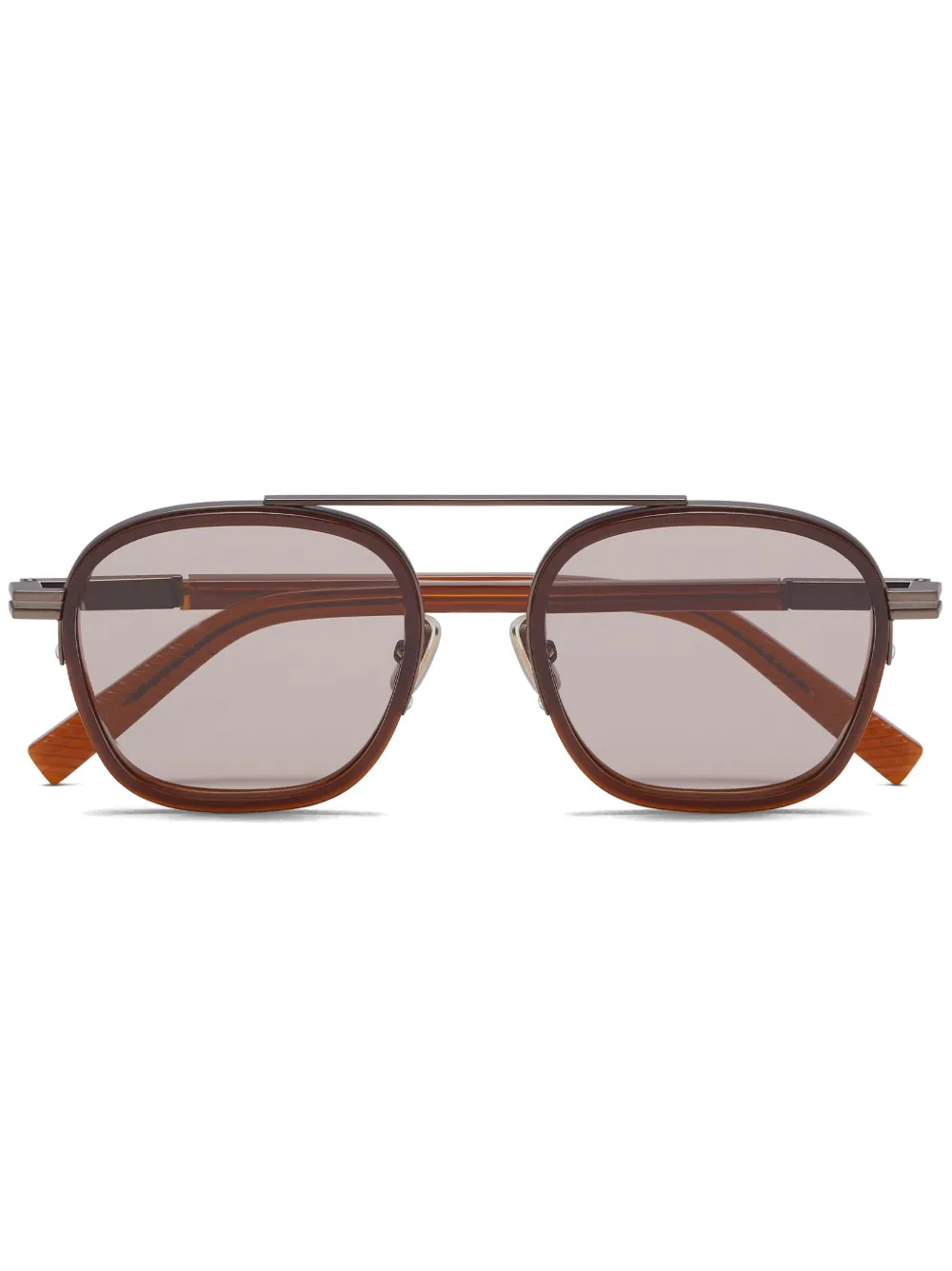 Солнцезащитные очки в овальной оправе с логотипом Zegna, коричневый
Солнцезащитные очки в овальной оправе с логотипом Zegna, коричневый