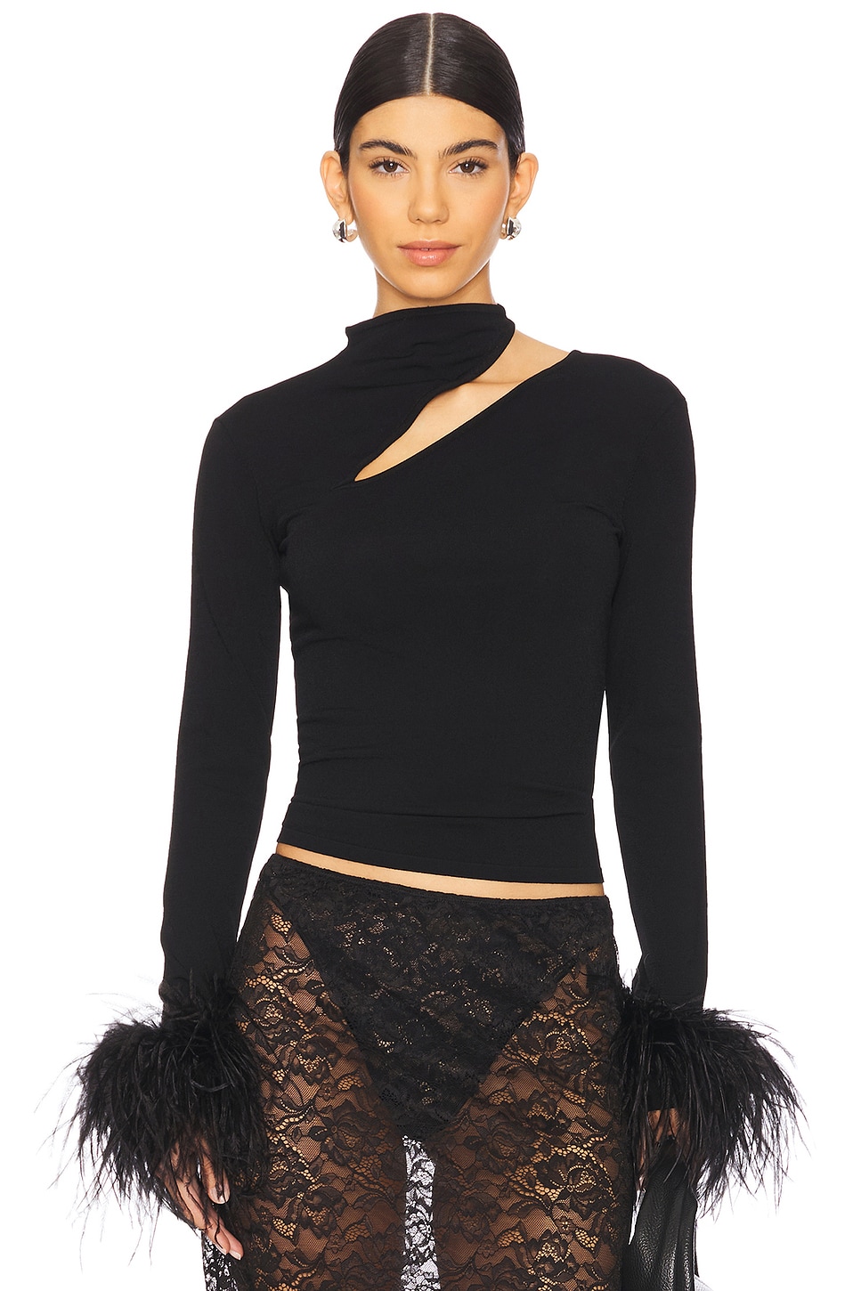 Асимметричный топ с перьями Lapointe, black
Асимметричный топ с перьями Lapointe, black