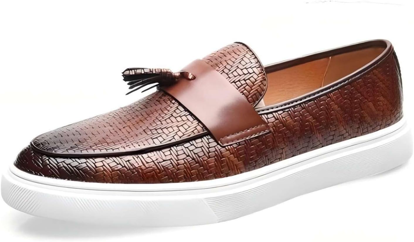 Мужские модные кожаные лоферы с кисточками, круглый носок, для улицы и повседневной носки, удобные прогулочные туфли, деловая обувь для вечеринок, свиданий и выпускного Generic, коричневый
Мужские модные кожаные лоферы с кисточками, круглый носок, для улицы и повседневной носки, удобные прогулочные туфли, деловая обувь для вечеринок, свиданий и выпускного Generic, коричневый