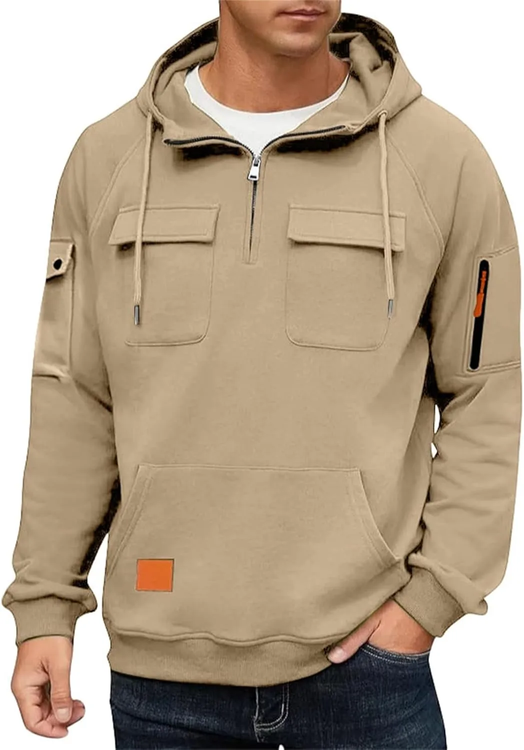 Мужская толстовка с капюшоном и карманами Quarter Zip CAOQAO
Мужская толстовка с капюшоном и карманами Quarter Zip CAOQAO