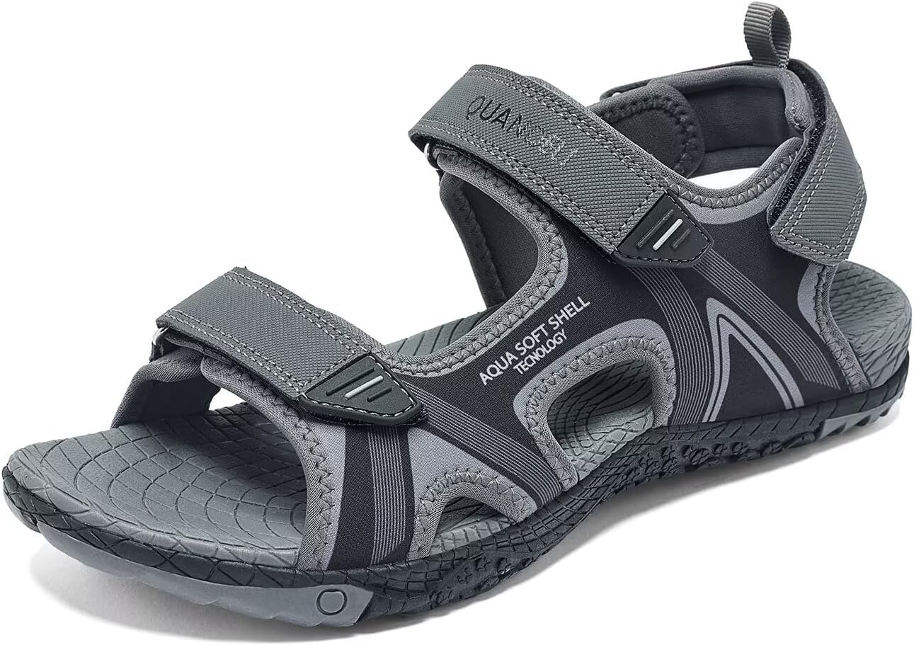 Мужские спортивные сандалии QUANDELI, с открытым носком, водонепроницаемые сандалии с поддержкой свода стопы, легкие повседневные спортивные сандалии для активного отдыха, пляжа, путешествий и лета, черный/серый
Мужские спортивные сандалии QUANDELI, с открытым носком, водонепроницаемые сандалии с поддержкой свода стопы, легкие повседневные спортивные сандалии для активного отдыха, пляжа, путешествий и лета, черный/серый