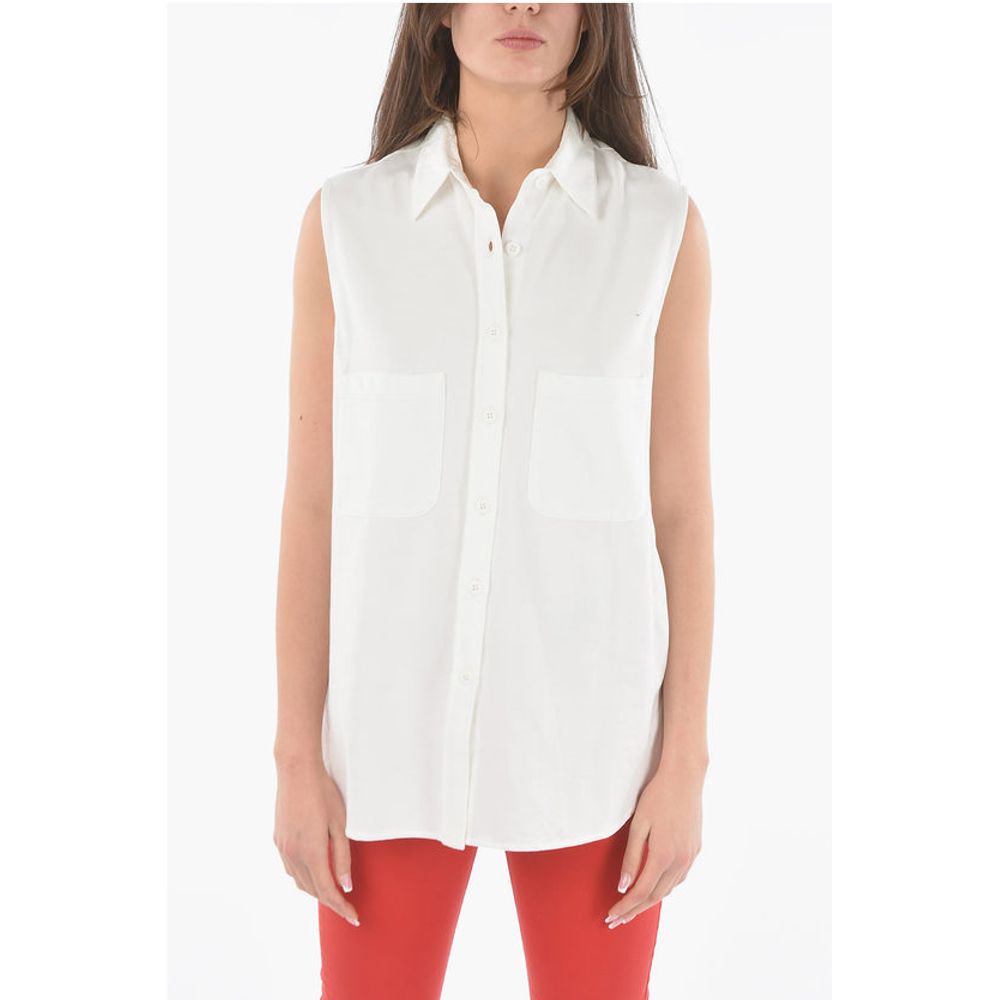 Хлопковая рубашка макси без рукавов с двойными нагрудными карманами Woolrich, White
Хлопковая рубашка макси без рукавов с двойными нагрудными карманами Woolrich, White