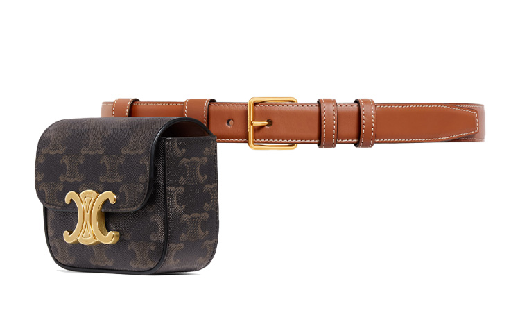 CELINE Женская поясная сумка через плечо из коричневой кожи 
CELINE Женская поясная сумка через плечо из коричневой кожи