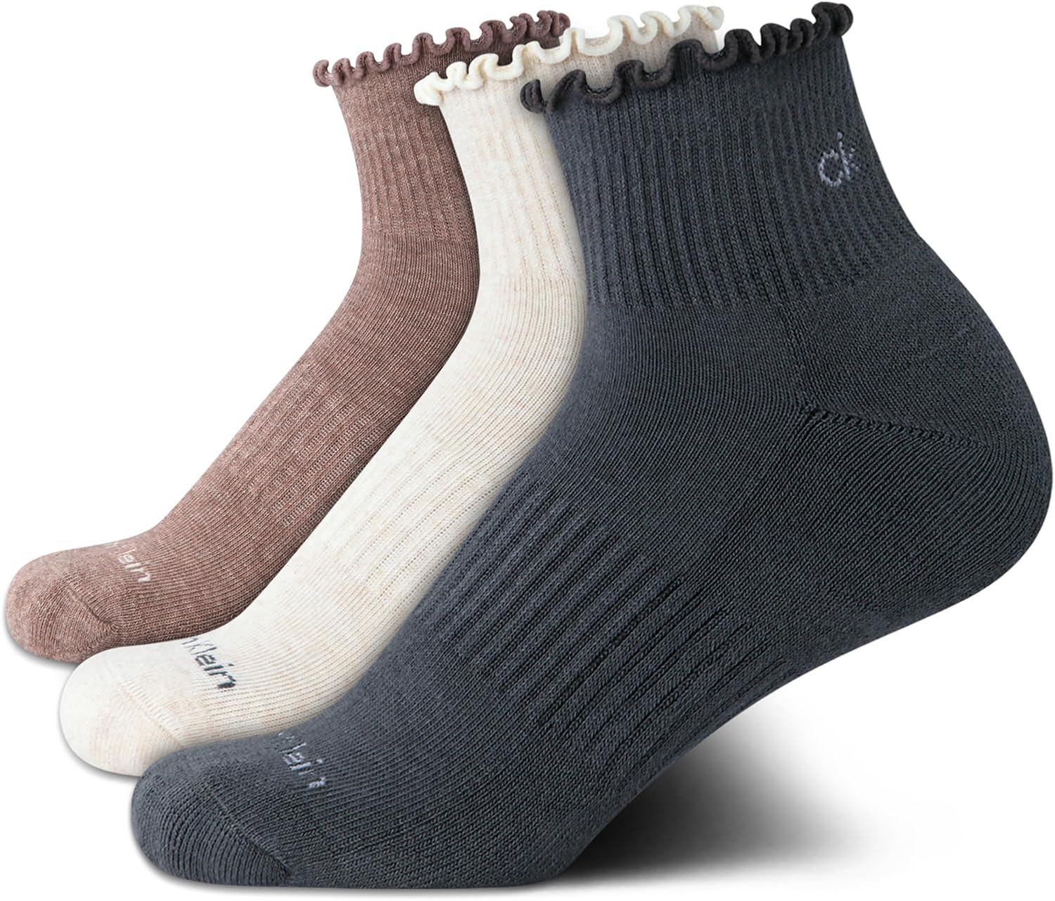 Женские носки Calvin Klein Quarter Socks - 3 пары носков из хлопковой смеси с мягкой оборкой и манжетой в виде салата, Brown Multi Ruffle
Женские носки Calvin Klein Quarter Socks - 3 пары носков из хлопковой смеси с мягкой оборкой и манжетой в виде салата, Brown Multi Ruffle