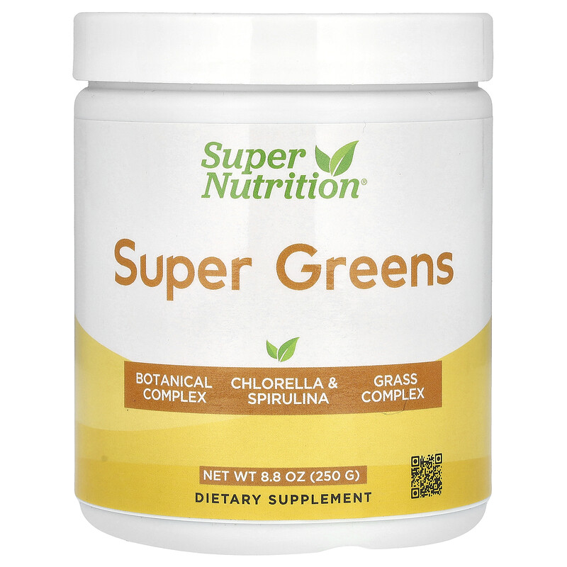 Super Nutrition, Super Greens, смесь зелени, 250 г (8,8 унции)
Super Nutrition, Super Greens, смесь зелени, 250 г (8,8 унции)