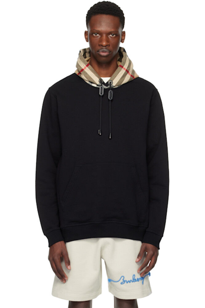 Черная клетчатая хлопковая толстовка с капюшоном Burberry
Черная клетчатая хлопковая толстовка с капюшоном Burberry