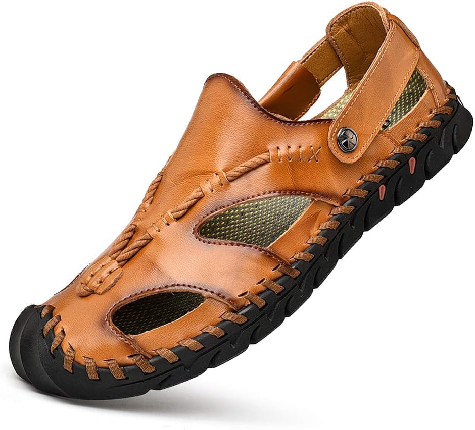 Мужские закрытые кожаные сланцы UPIShi с плетеной застежкой, пляжные летние сандалии, коричневый
Мужские закрытые кожаные сланцы UPIShi с плетеной застежкой, пляжные летние сандалии, коричневый