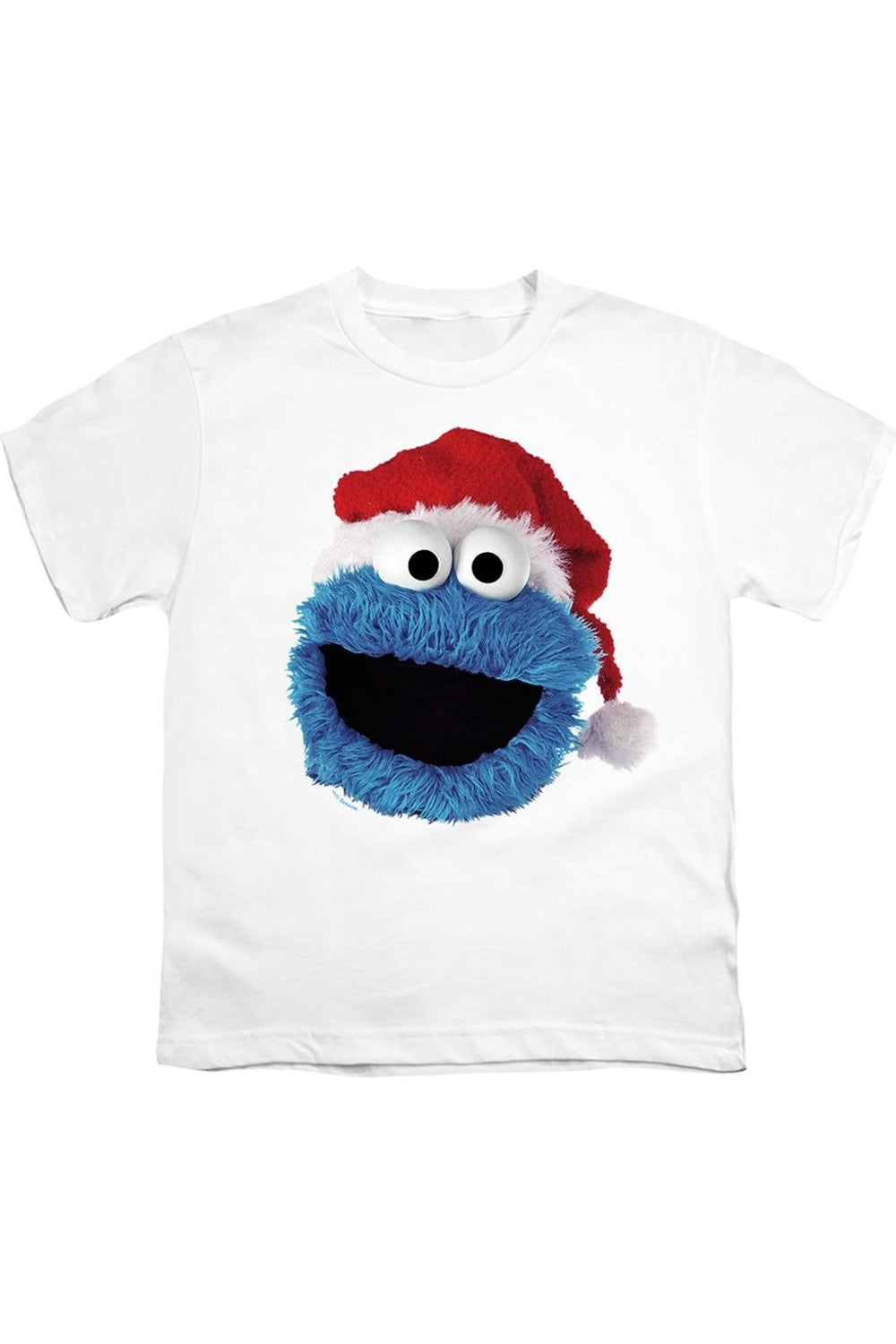 Футболка с коротким рукавом для детей "Печеньковый монстр из Улицы Сезам" в рождественской шапке Gildan, белый 
Футболка с коротким рукавом для детей "Печеньковый монстр из Улицы Сезам" в рождественской шапке Gildan, белый