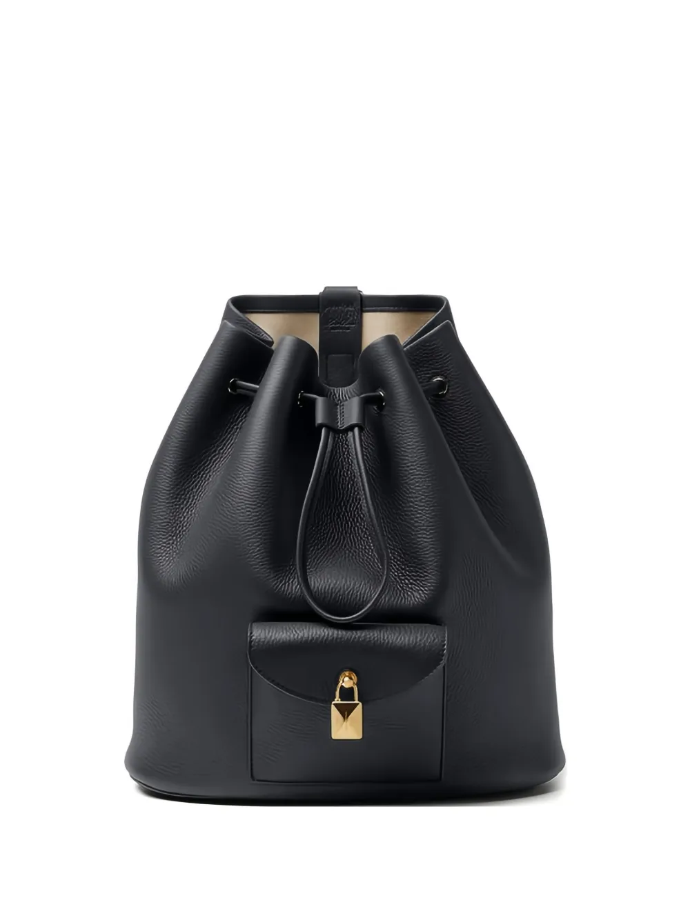 Кожаный рюкзак с завязкой Loro Piana, черный
Кожаный рюкзак с завязкой Loro Piana, черный