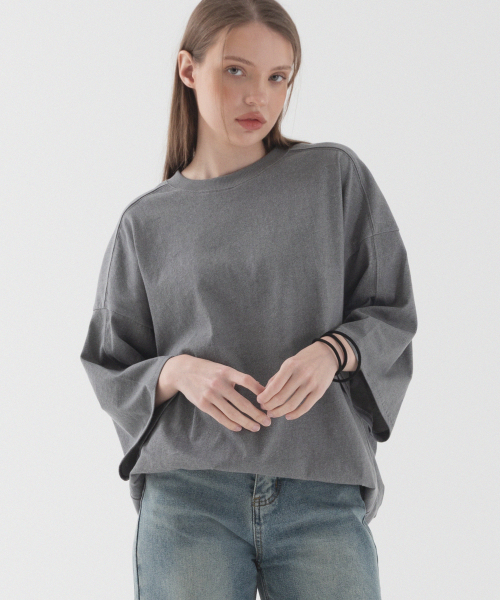 Футболка свободного кроя с короткими рукавами и пигментной отделкой PIANER, серая
Футболка свободного кроя с короткими рукавами и пигментной отделкой PIANER, серая