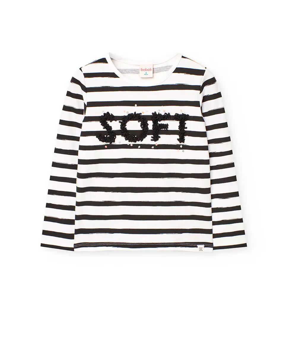 Футболка для девочек из хлопка с полосатым принтом Boboli, черный
Футболка для девочек из хлопка с полосатым принтом Boboli, черный