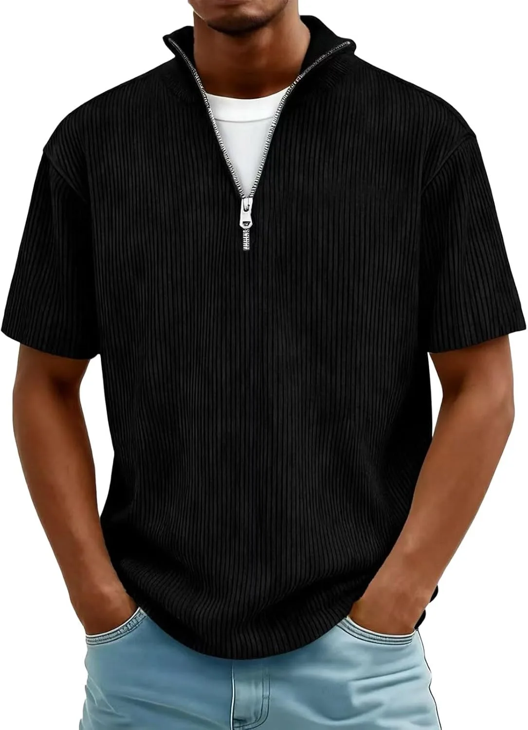 Футболка мужская Casual Quarter Zip Henley с коротким рукавом
Футболка мужская Casual Quarter Zip Henley с коротким рукавом