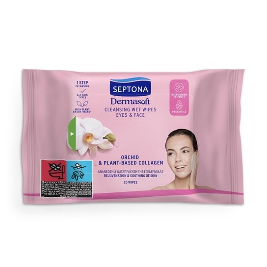 Влажные салфетки с орхидеей и растительным коллагеном для лица и глаз, 20 шт. Septona, Dermasoft
Влажные салфетки с орхидеей и растительным коллагеном для лица и глаз, 20 шт. Septona, Dermasoft