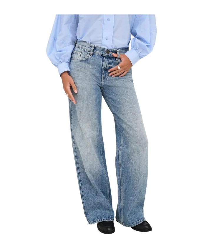 Хлопковые джинсы с высокой талией и передними и задними карманами. Only, синий
Хлопковые джинсы с высокой талией и передними и задними карманами. Only, синий