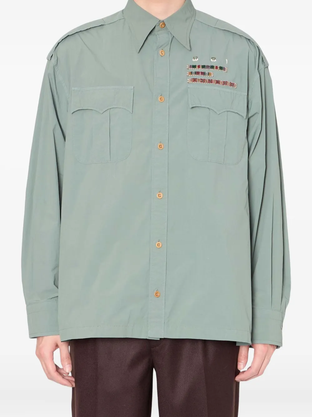 Декорированная рубашка с бисером Kolor, зеленый
Декорированная рубашка с бисером Kolor, зеленый