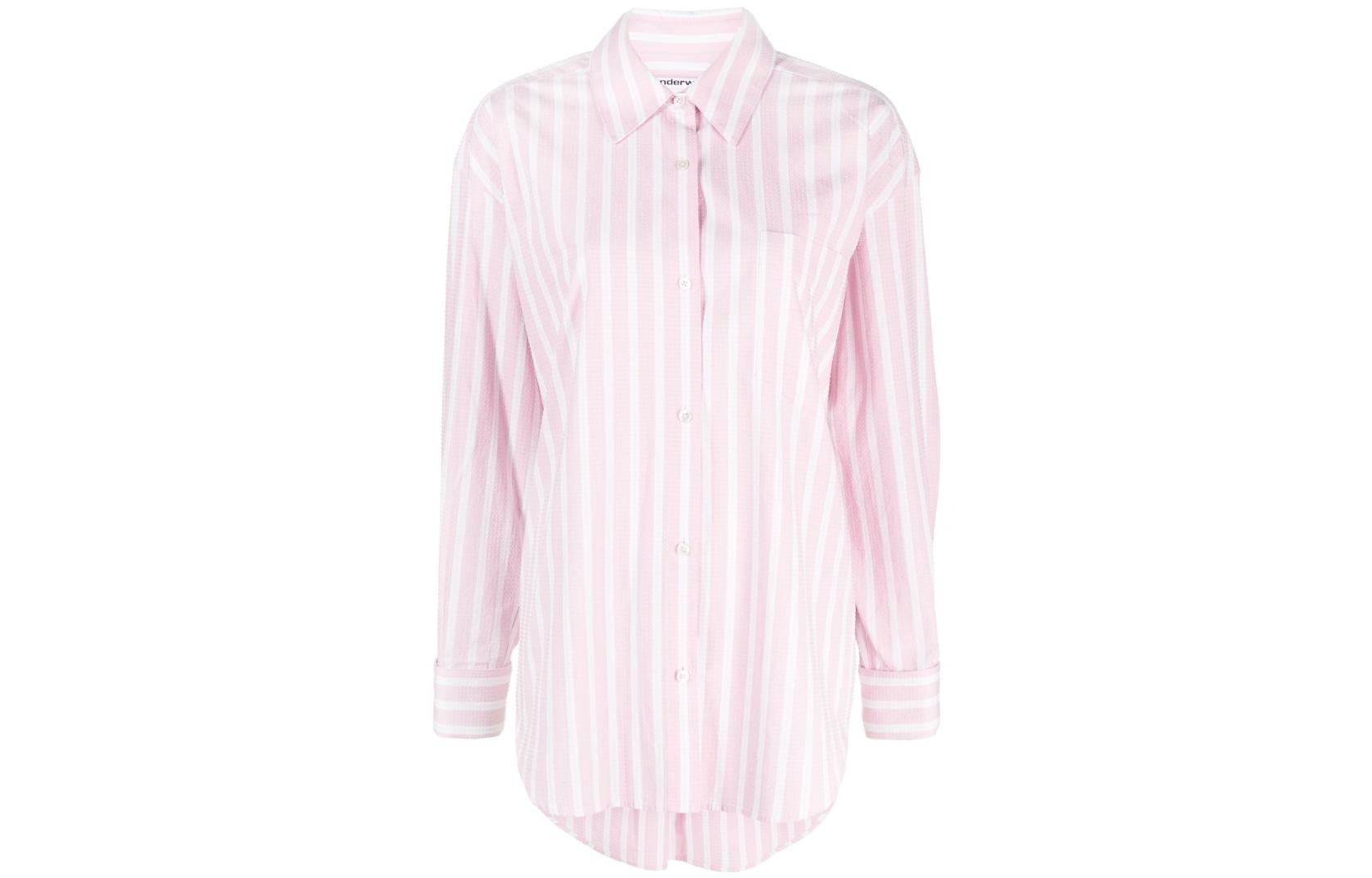 Полосатая хлопковая рубашка Alexander Wang, светло-розовая
Полосатая хлопковая рубашка Alexander Wang, светло-розовая