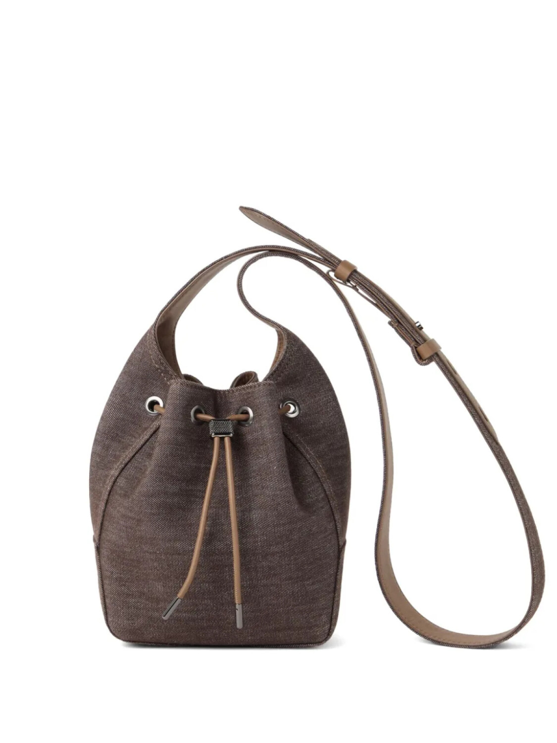 Хлопковая сумка-ведро Brunello Cucinelli, коричневый
Хлопковая сумка-ведро Brunello Cucinelli, коричневый