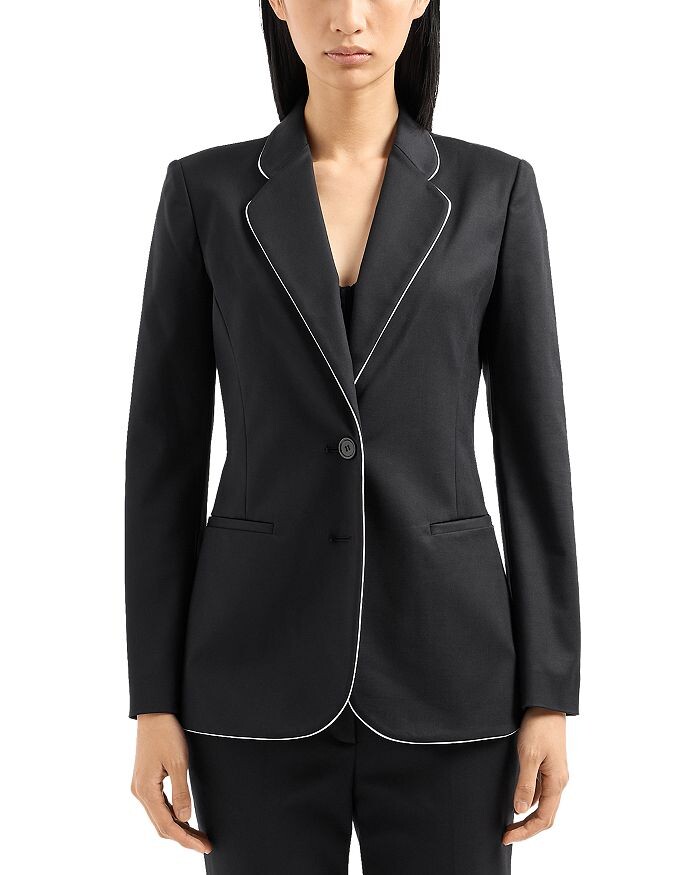 Блейзер с контрастной окантовкой Emporio Armani, синий
Блейзер с контрастной окантовкой Emporio Armani, синий