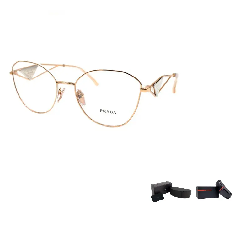 PRADA Женская оправа для очков Бабочка белая розовое золото, White Rose Gold