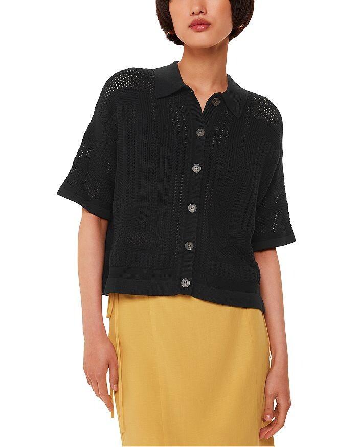 Вязаная рубашка крючком Whistles, черный
Вязаная рубашка крючком Whistles, черный
