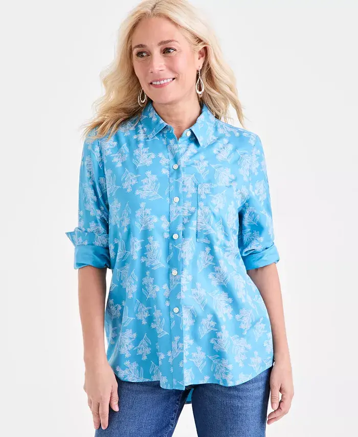 Женская рубашка с принтом на пуговицах Perfect Style & Co, синий
Женская рубашка с принтом на пуговицах Perfect Style & Co, синий