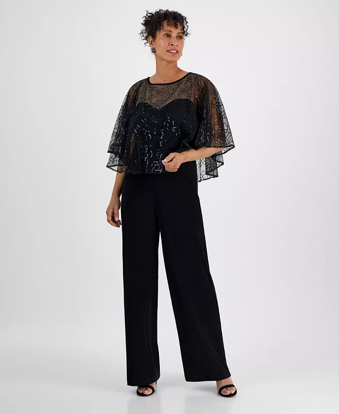 Женский комбинезон с пайетками и сеткой, широкие брюки Connected, черный
Женский комбинезон с пайетками и сеткой, широкие брюки Connected, черный