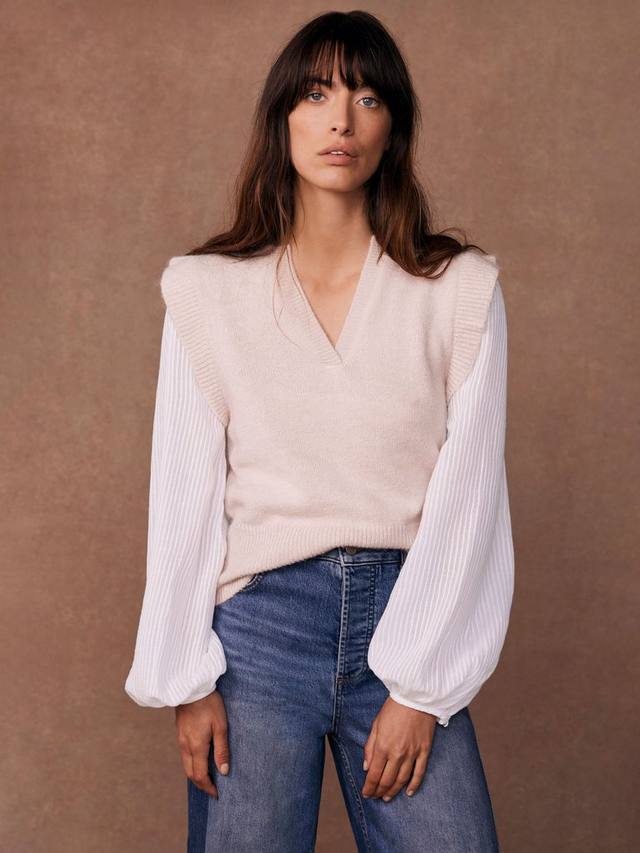 Многослойный вязаный джемпер Mint Velvet, цвет Pale Pink 
Многослойный вязаный джемпер Mint Velvet, цвет Pale Pink