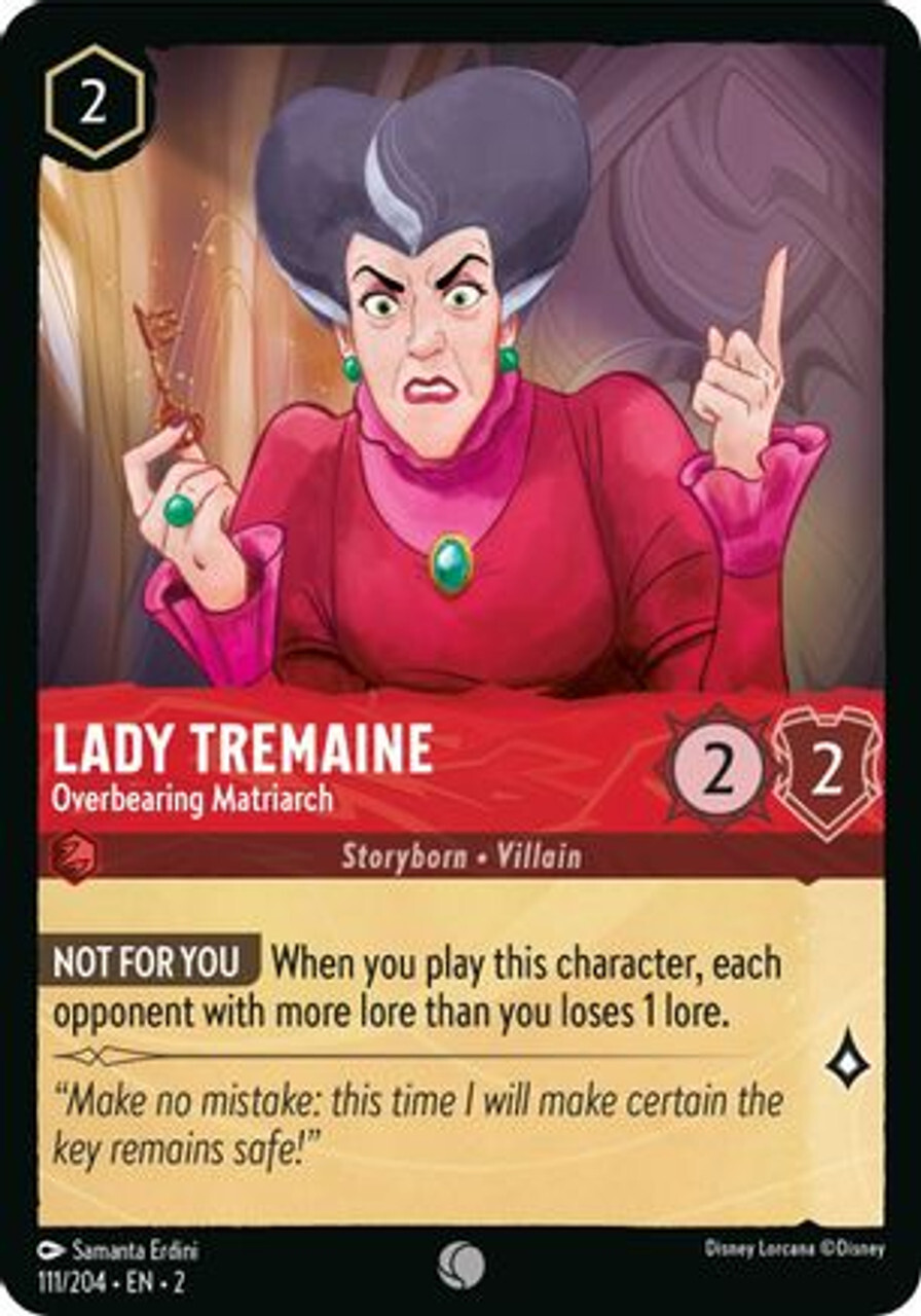 Карточная игра Lady Tremaine - Overbearing Matriarch (111/204) - Rise of the Floodborn
Карточная игра Lady Tremaine - Overbearing Matriarch (111/204) - Rise of the Floodborn