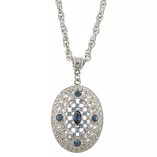 Ожерелье с овальным кулоном из филигранных кристаллов серебристого тона, темно- и светло-голубого цвета, регулируемое, 16 дюймов 2028, blue
Ожерелье с овальным кулоном из филигранных кристаллов серебристого тона, темно- и светло-голубого цвета, регулируемое, 16 дюймов 2028, blue