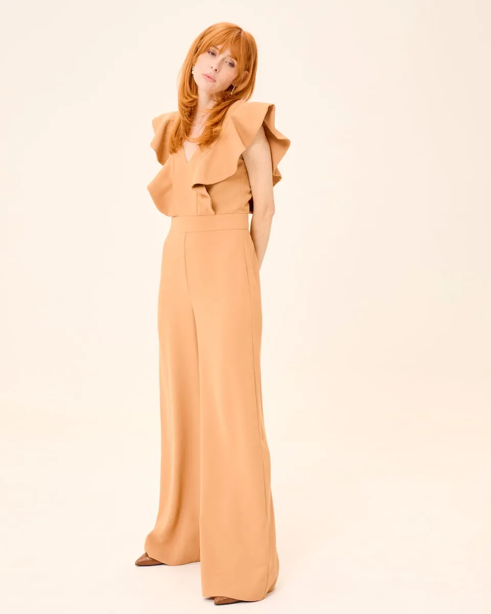 Женский топ Soei с V-образным вырезом и воланами Dolores Promesas, песочный
Женский топ Soei с V-образным вырезом и воланами Dolores Promesas, песочный