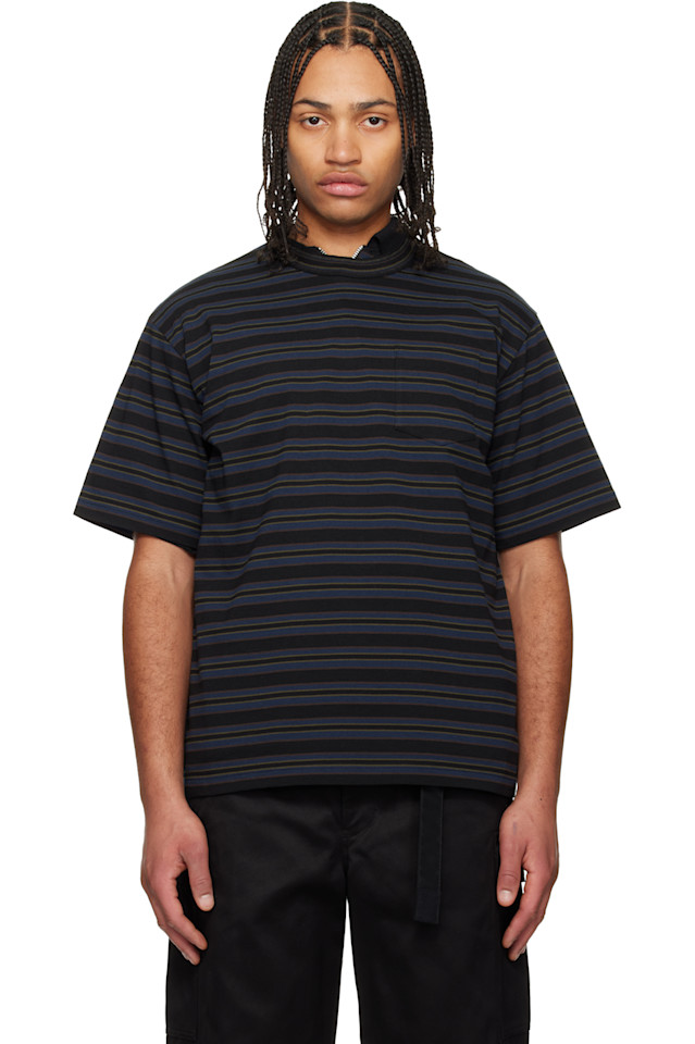 Футболка в синюю горизонтальную полоску Sacai, черный/темно-синий
Футболка в синюю горизонтальную полоску Sacai, черный/темно-синий