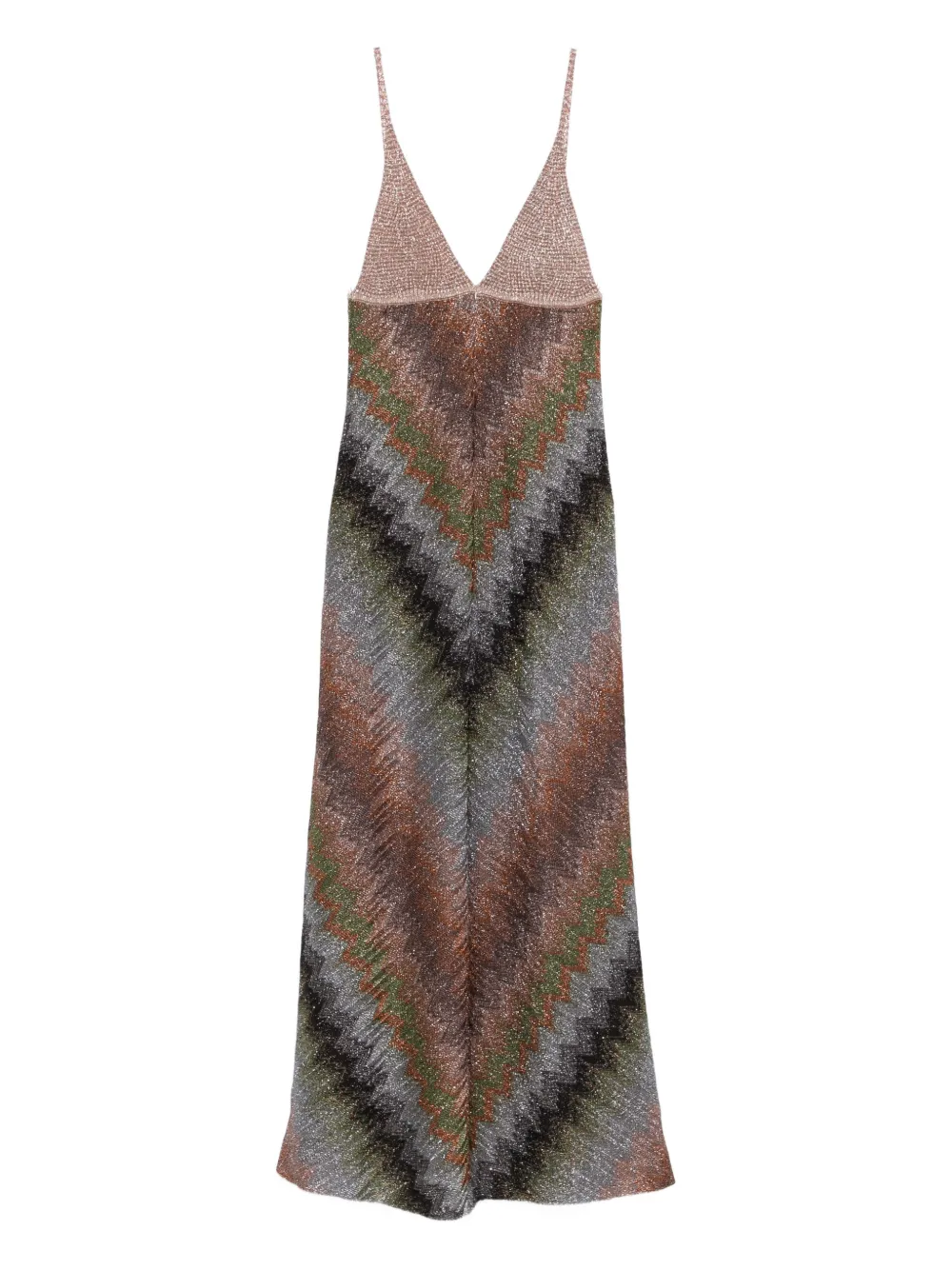 Макси-платье с V-образным вырезом и узором "елочка" Missoni, коричневый
Макси-платье с V-образным вырезом и узором "елочка" Missoni, коричневый