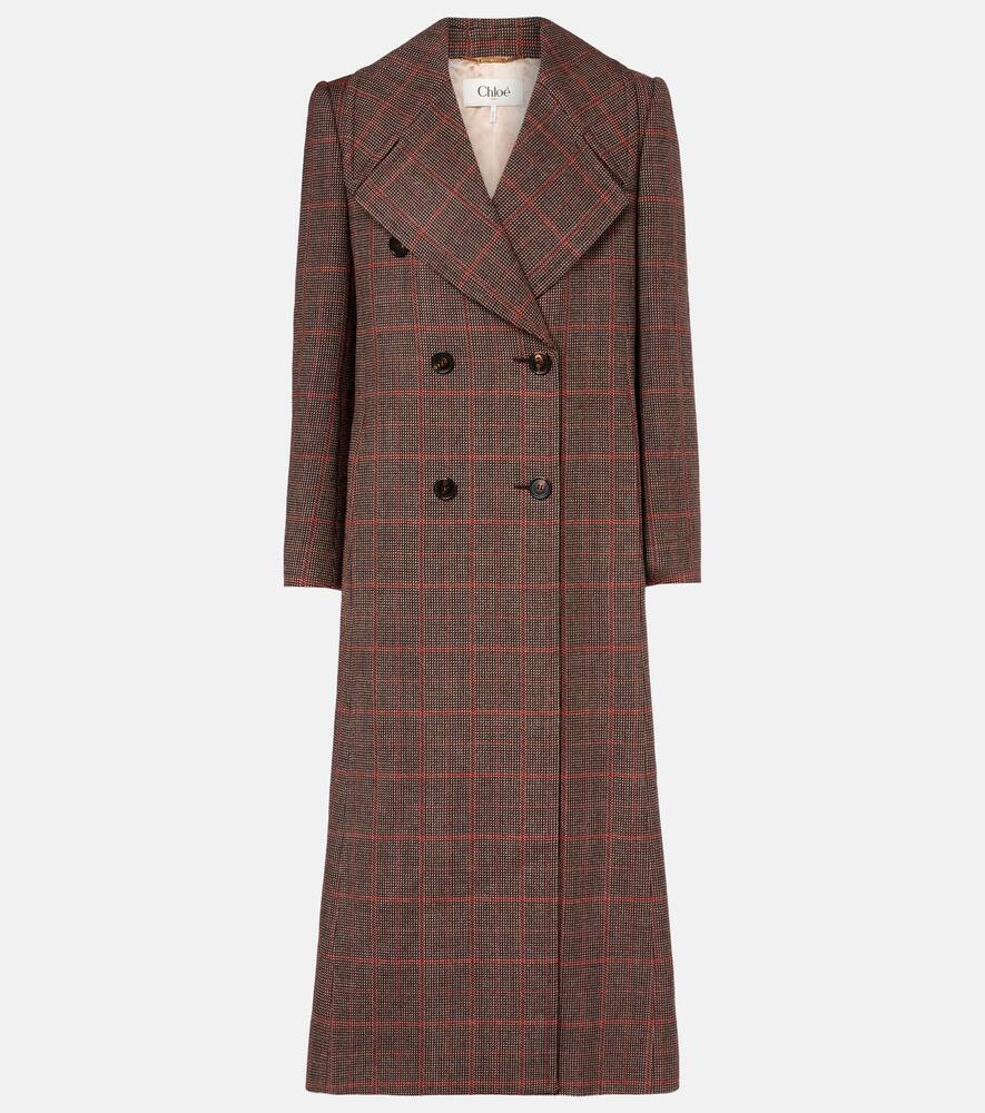 Двубортное пальто из чистой шерсти в клетку Chloé, Brown-Beige 1
Двубортное пальто из чистой шерсти в клетку Chloé, Brown-Beige 1