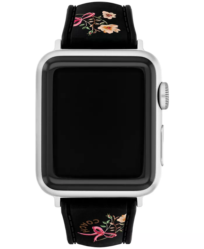 Женский черный силиконовый ремешок для Apple Watch 38mm, 40mm, 41mm с цветочным принтом COACH
Женский черный силиконовый ремешок для Apple Watch 38mm, 40mm, 41mm с цветочным принтом COACH