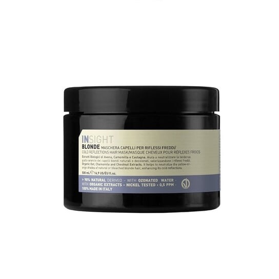 Блондинка Холодные размышления | Маска для волос с прохладным отблеском 500мл InSight
Блондинка Холодные размышления | Маска для волос с прохладным отблеском 500мл InSight