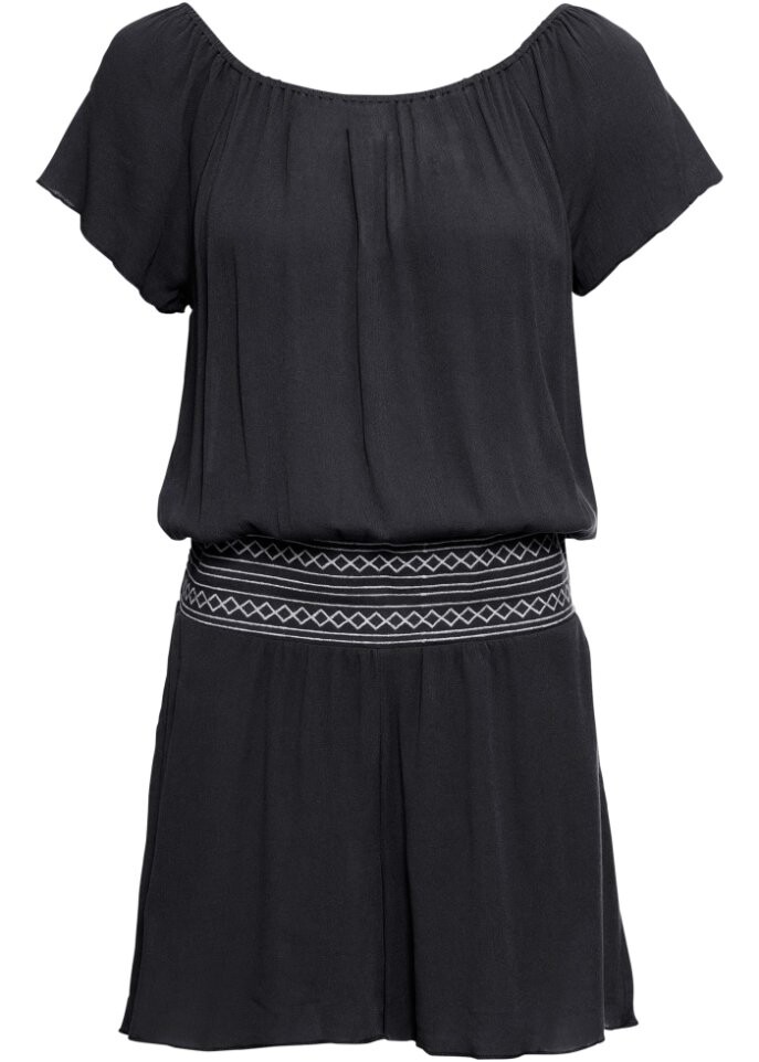 Комбинезон жатый с вышивкой Rainbow, черный
Комбинезон жатый с вышивкой Rainbow, черный