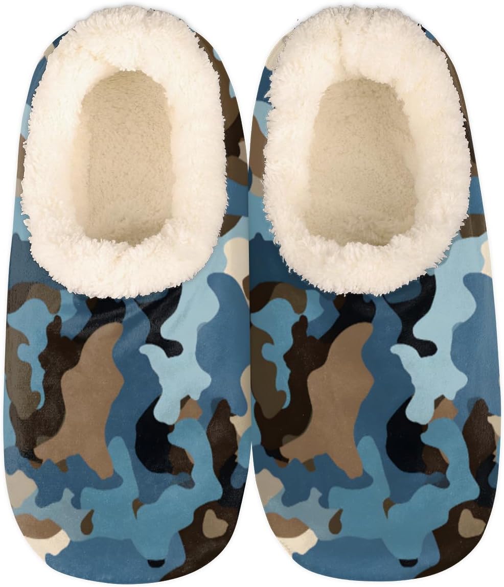Домашние тапочки Pardick Fuzzy для женщин и мужчин, синие камуфляжные, с противоскользящей подошвой, флисовая подкладка, для дома и спальни, с мягкой внутренней отделкой, теплые тапочки с камуфляжным принтом
Домашние тапочки Pardick Fuzzy для женщин и мужчин, синие камуфляжные, с противоскользящей подошвой, флисовая подкладка, для дома и спальни, с мягкой внутренней отделкой, теплые тапочки с камуфляжным принтом