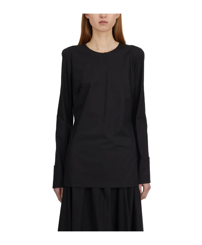 Хлопковая блузка с круглым вырезом Thelatest, черный
Хлопковая блузка с круглым вырезом Thelatest, черный