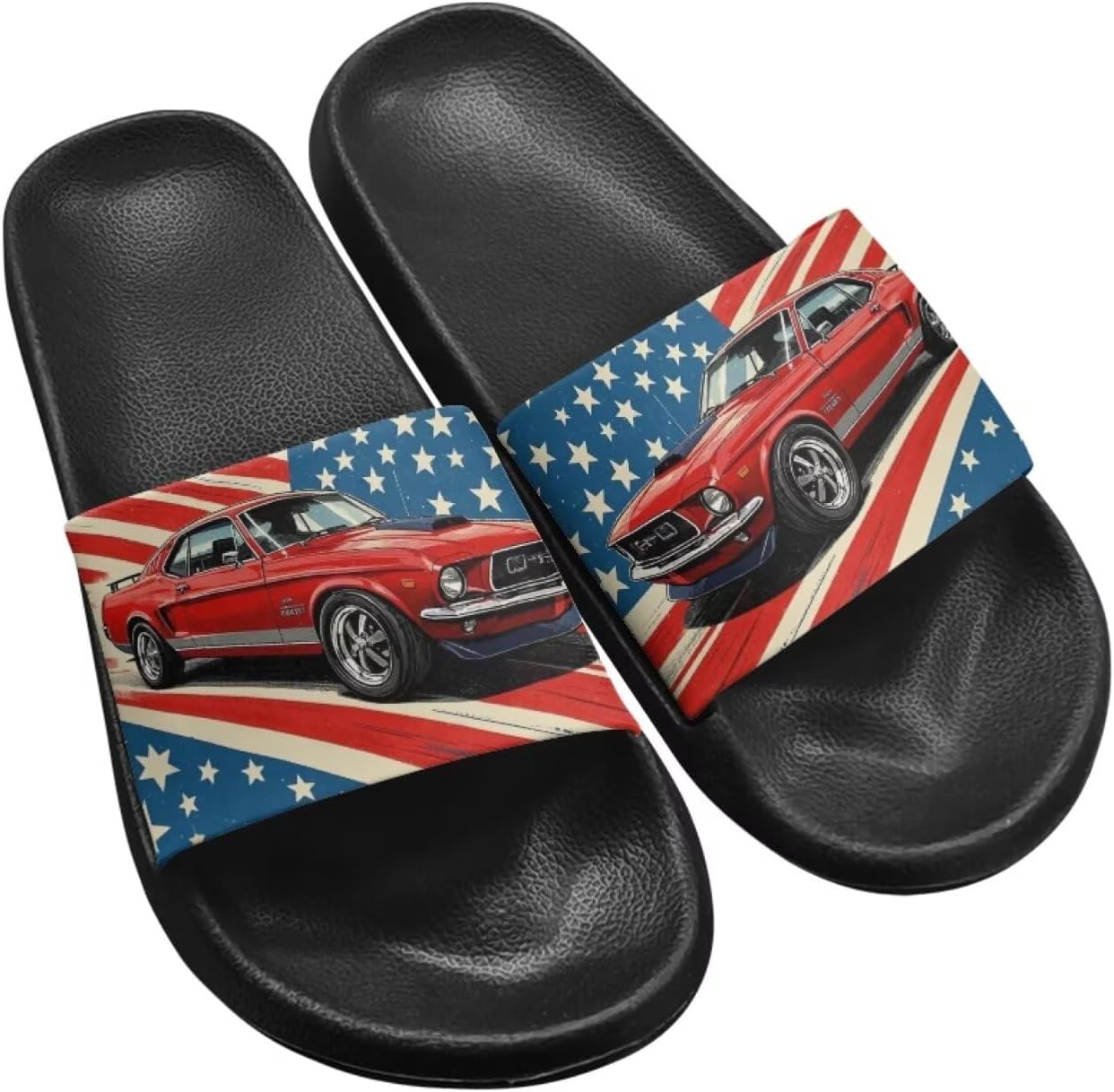 Мужские домашние тапочки Twousenru с модным принтом флага - быстро сохнущие пляжные и бассейновые шлепанцы, нескользящие удобные душевые туфли, American Flag & Car
Мужские домашние тапочки Twousenru с модным принтом флага - быстро сохнущие пляжные и бассейновые шлепанцы, нескользящие удобные душевые туфли, American Flag & Car