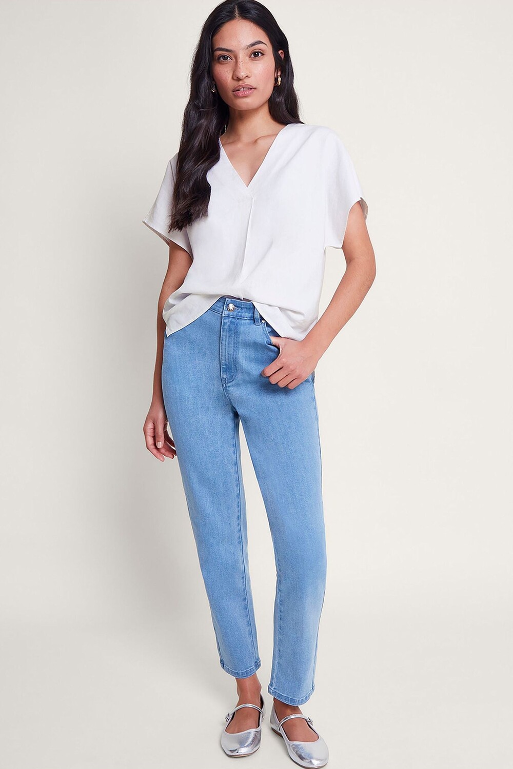 Блузка «Виола» с V-образным вырезом и складками Monsoon, белый
Блузка «Виола» с V-образным вырезом и складками Monsoon, белый