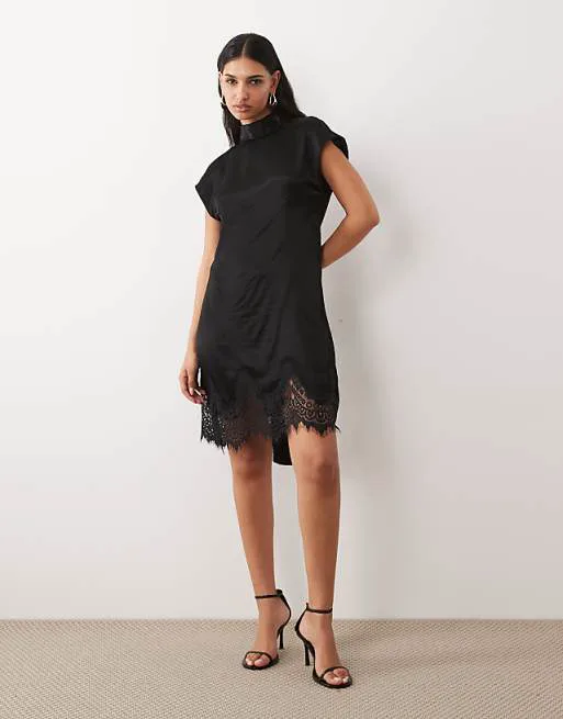 Черное атласное мини-платье с кружевным подолом и шарфом ASOS DESIGN
Черное атласное мини-платье с кружевным подолом и шарфом ASOS DESIGN