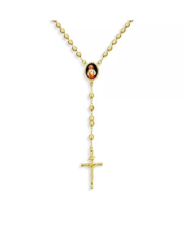 Католические христианские молитвенные четки-шарики Розарио, католический крест, испуганное Сердце Иисуса, ожерелье из латуни с позолотой 18 карат Bling Jewelry, gold
Католические христианские молитвенные четки-шарики Розарио, католический крест, испуганное Сердце Иисуса, ожерелье из латуни с позолотой 18 карат Bling Jewelry, gold