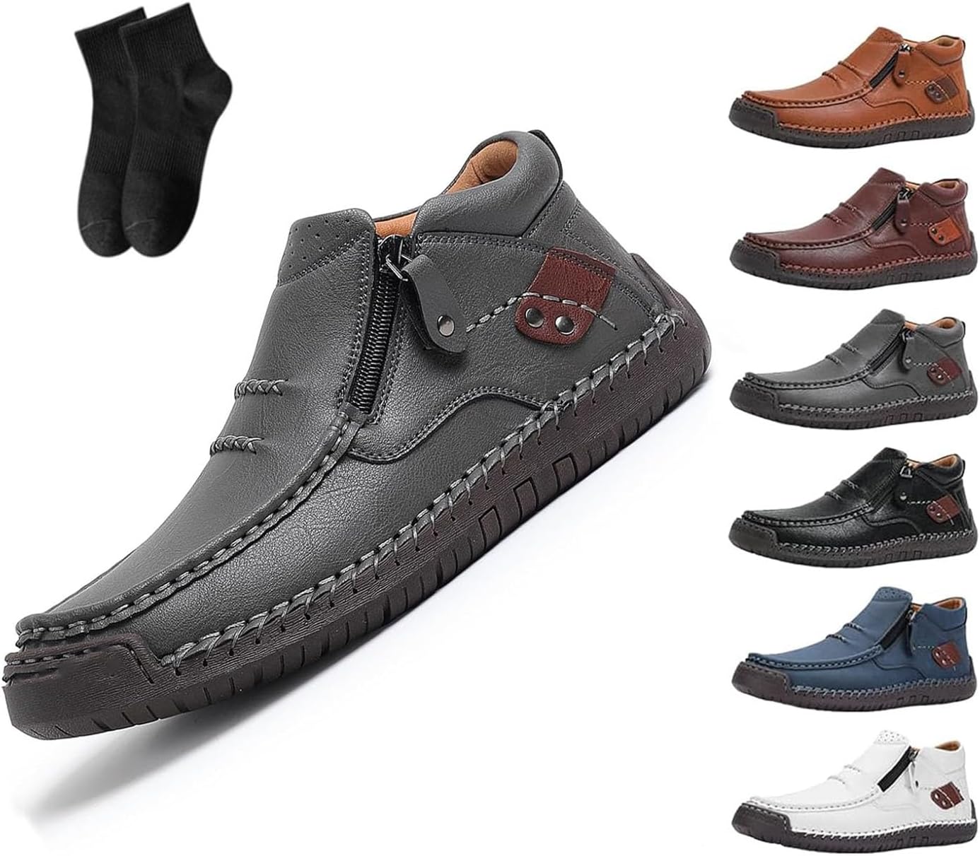 Кожаные туфли, мужские ручной работы премиальные кожаные ботинки-слипоны для вождения - широкий носок, поддержка свода стопы, мужские ботинки, мужские ортопедические ботинки на боковой молнии для вождения Noworfewer, серый
Кожаные туфли, мужские ручной работы премиальные кожаные ботинки-слипоны для вождения - широкий носок, поддержка свода стопы, мужские ботинки, мужские ортопедические ботинки на боковой молнии для вождения Noworfewer, серый