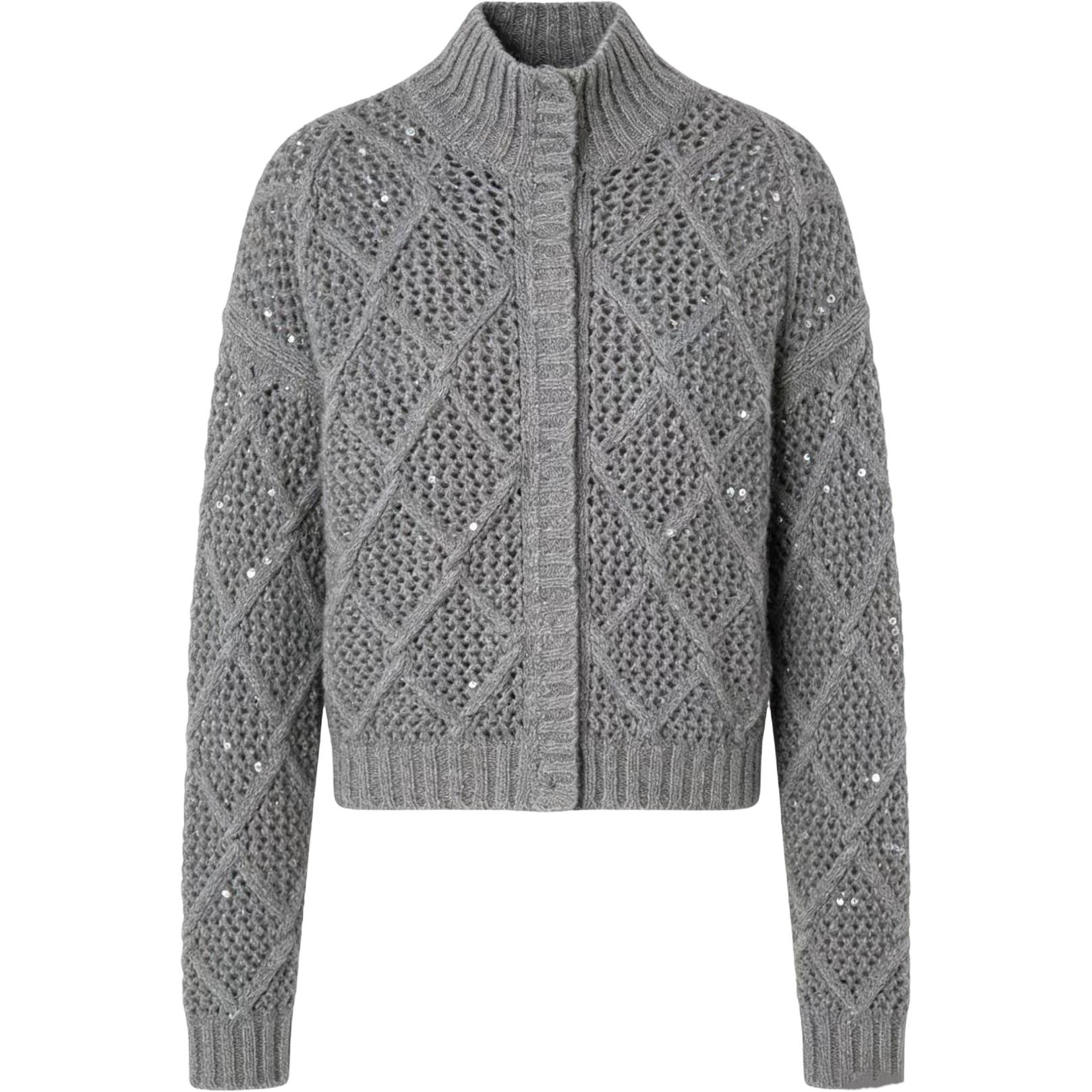 MaxMara Studio Свитер женский серый воротник стойка умеренный кардиган
MaxMara Studio Свитер женский серый воротник стойка умеренный кардиган