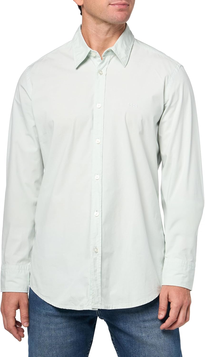 BOSS Мужская мягкая фланелевая рубашка на пуговицах, Open Air Blue
BOSS Мужская мягкая фланелевая рубашка на пуговицах, Open Air Blue