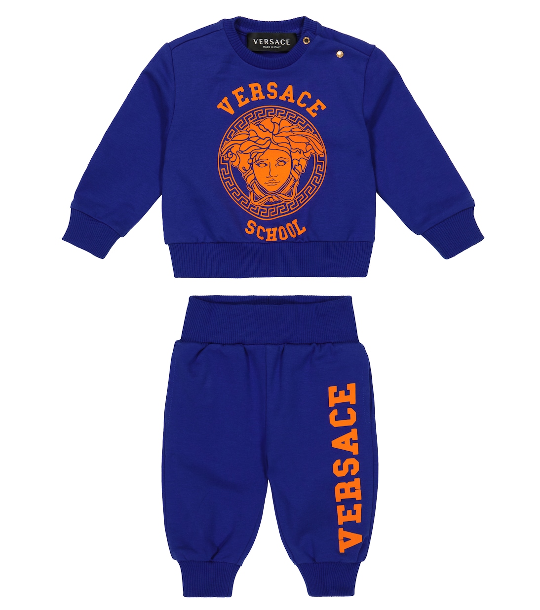 Комплект из детской толстовки и спортивных штанов Versace Kids, Iris+Orange 
Комплект из детской толстовки и спортивных штанов Versace Kids, Iris+Orange