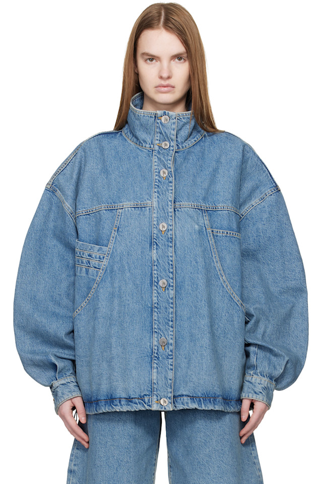 The Attico Джинсовая куртка-бомбер синего цвета с эффектом потертости
The Attico Джинсовая куртка-бомбер синего цвета с эффектом потертости